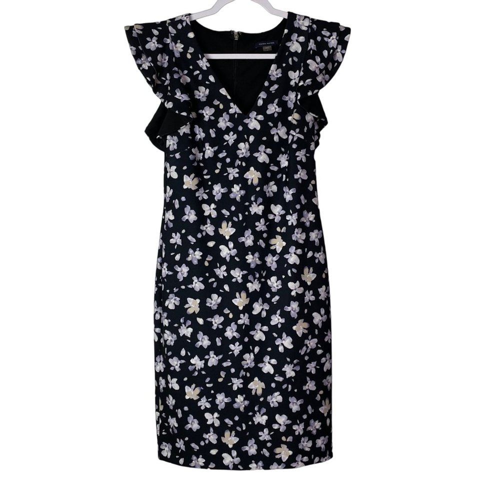Tommy Hilfiger Dress Floral Flutter Sleeve Knee Length Sheath Size 6